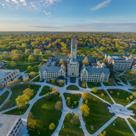 Aerial view of the University of Toledo